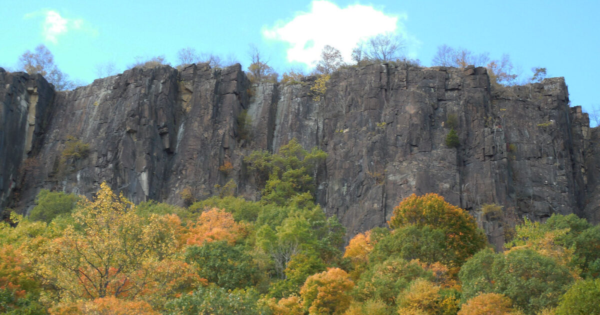 Photo of the Palisades cliffs in New Jersey.