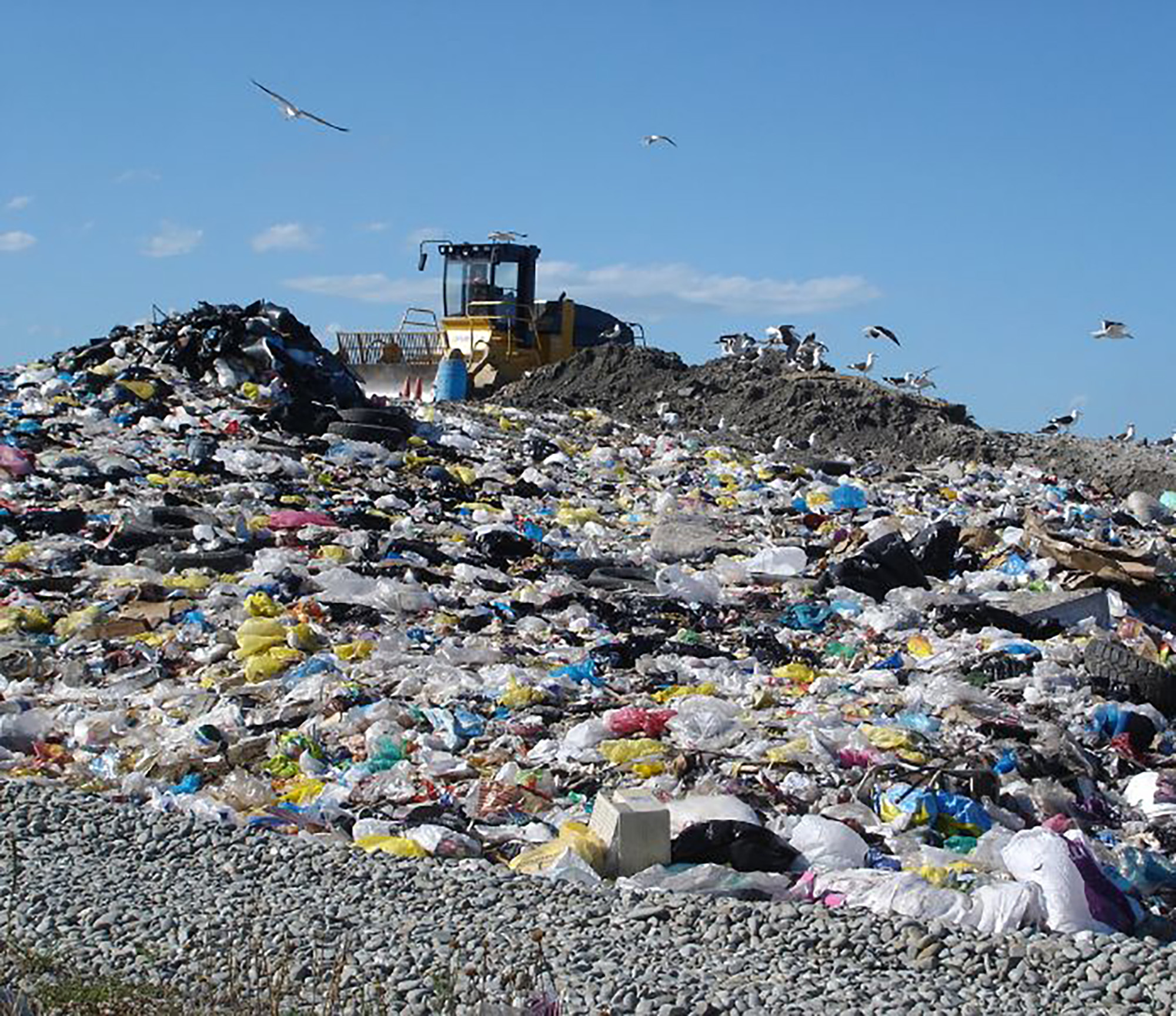 Photo of plastic discarded in a landfill in New Zealand.