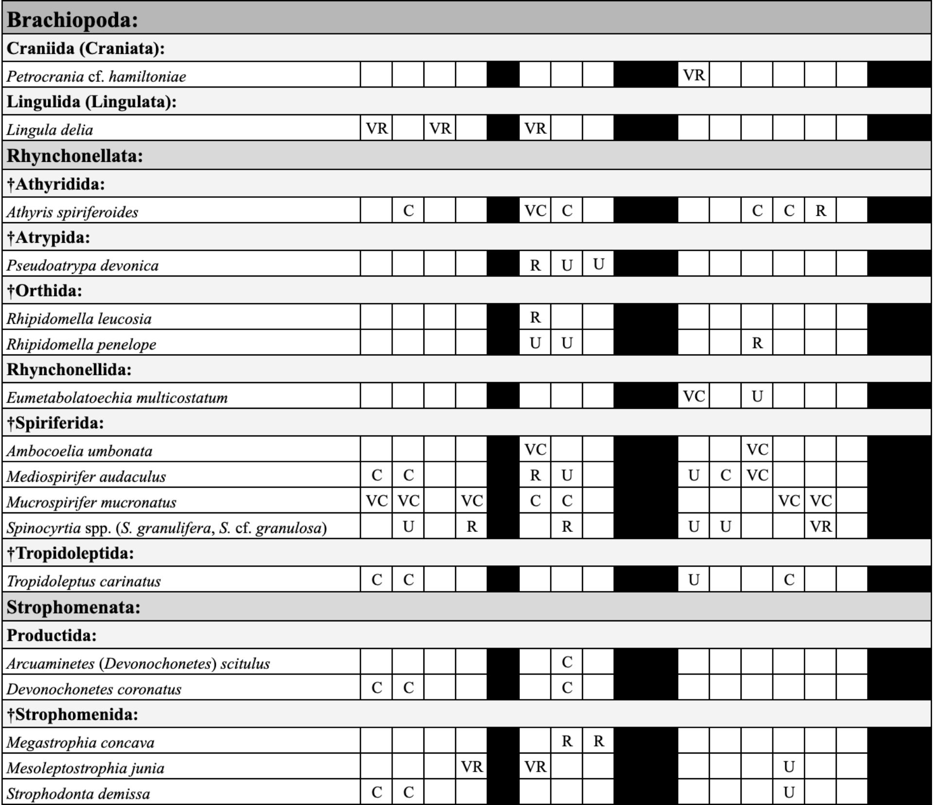 A table with text
