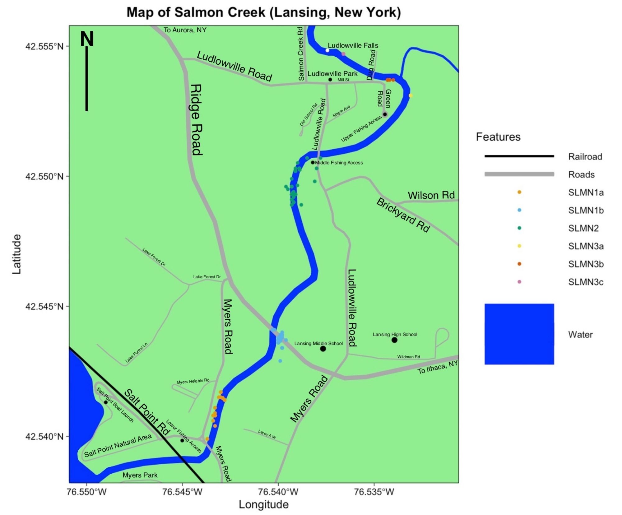 Map showing Salmon Creek