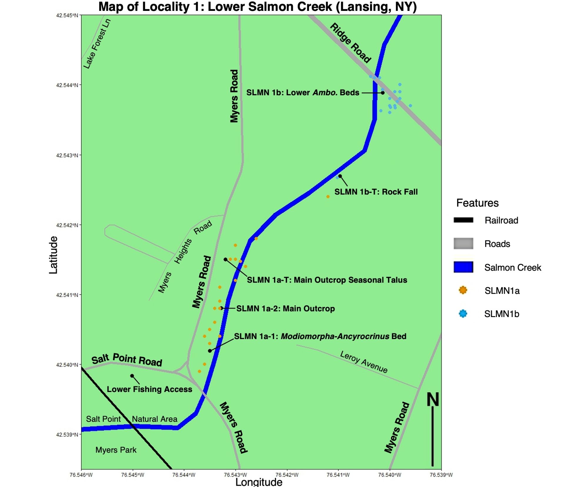 Map showing Salmon Creek