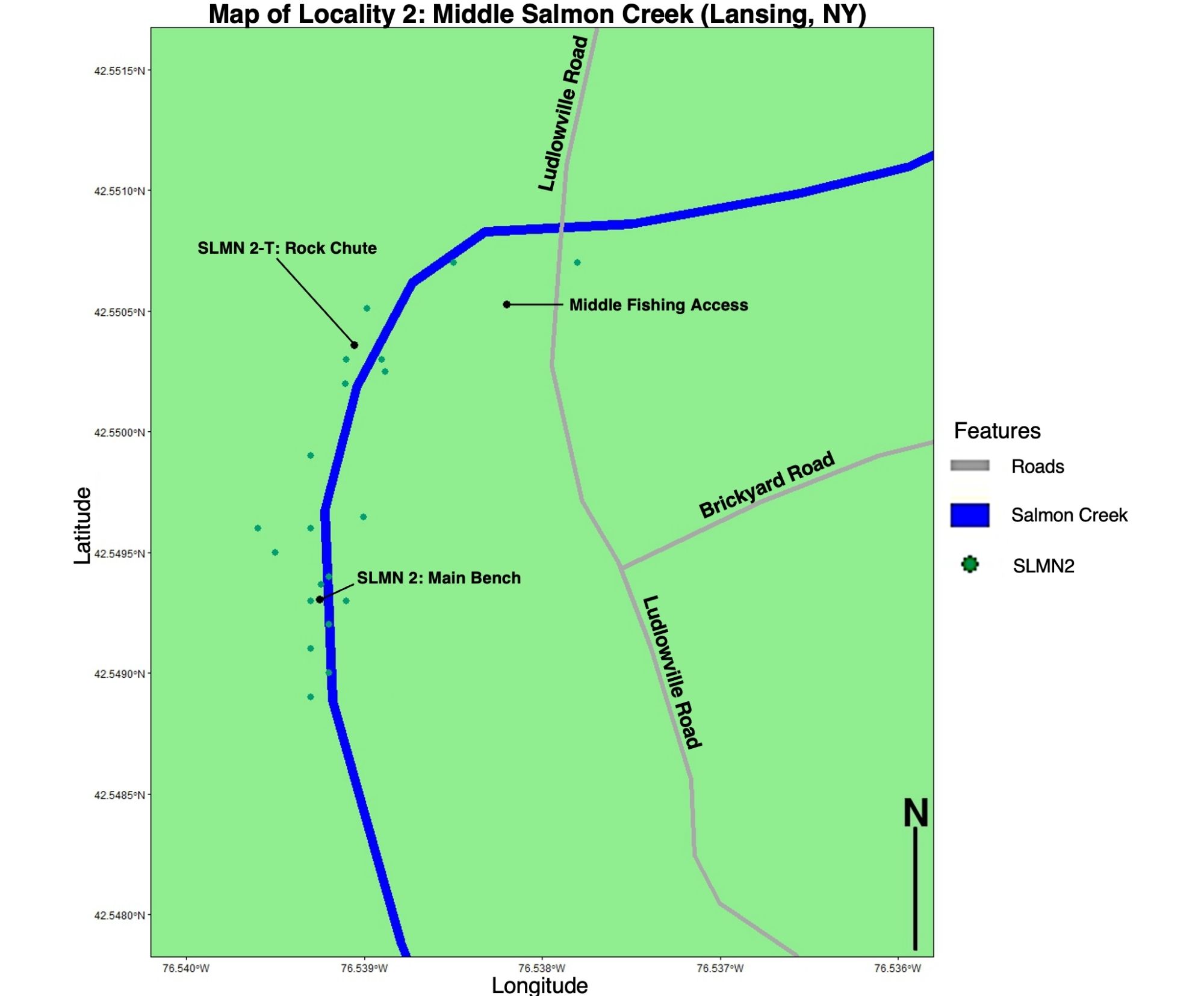 Map showing Salmon Creek