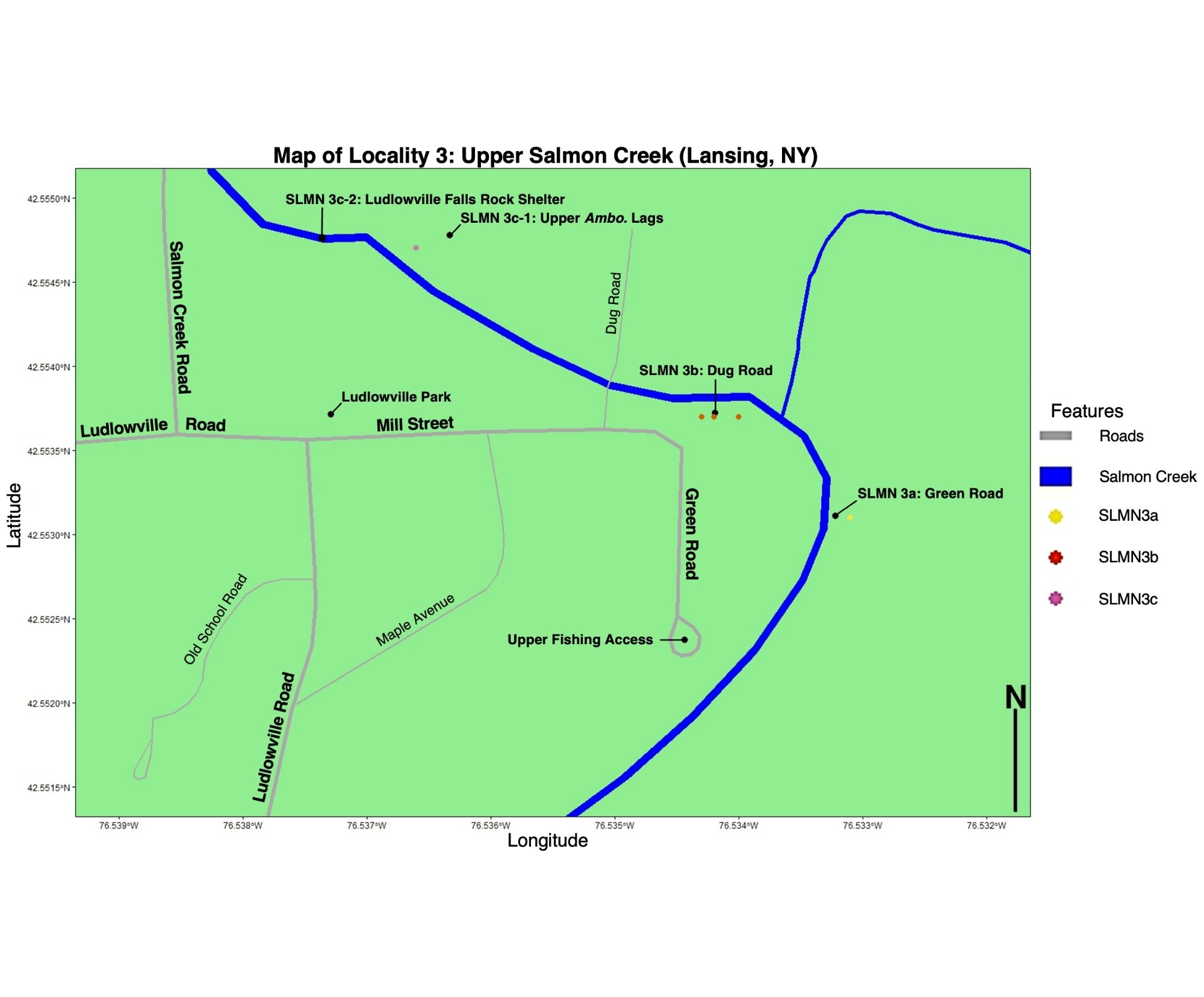 Map showing Salmon Creek